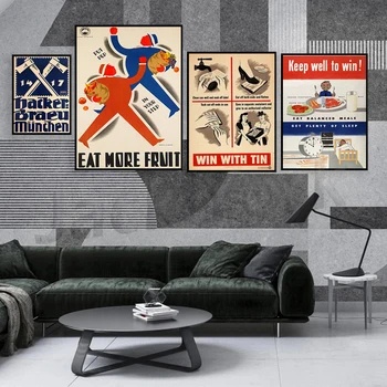 Maisto Wall Art Print| 2 Pasaulinio Karo Propagandos Plakatai| Plakatas Vintage| Drobė Spausdinti Sienos Menas| Sienos Spaudinių| Plakato Spauda